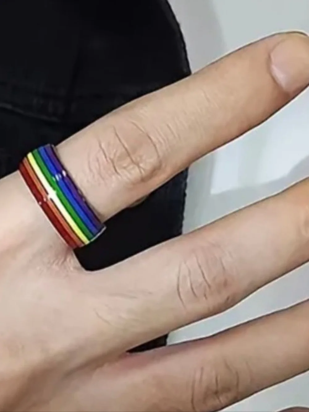 New Stainless Steel PRIDE Rainbow  Ring Size 11 - Picture 4 of 4